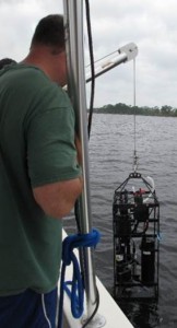 The U.S. Environmental Protection Agency (EPA) findings may allow coastal ecosystem researchers to keep up with changes in water quality in near real time using HICO's data, instead of having to send scientists into the field, as pictured here. (EPA/Darryl Keith)