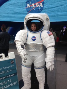 Kids and adults alike got a kick out of the NASA mobile exhibit during the World Science Festival. (Tara Ruttley)