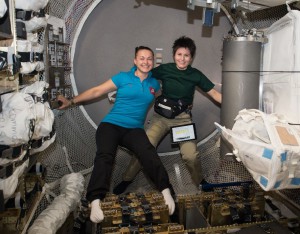 ESA astronaut Samantha Cristoforetti and Roscosmos cosmonaut Yelena Serova live and work aboard the International Space Station as part of the current crew. (NASA)