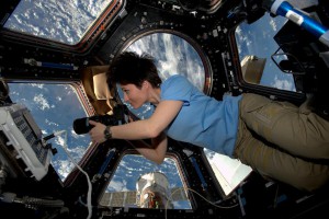 Samantha Cristoforetti taking images of the Earth from the International Space Station’s cupola. (NASA)