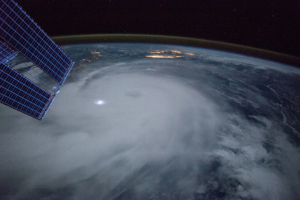 Observation of Hurricane Joaquin taken by the Expedition 45 crew aboard the ISS.