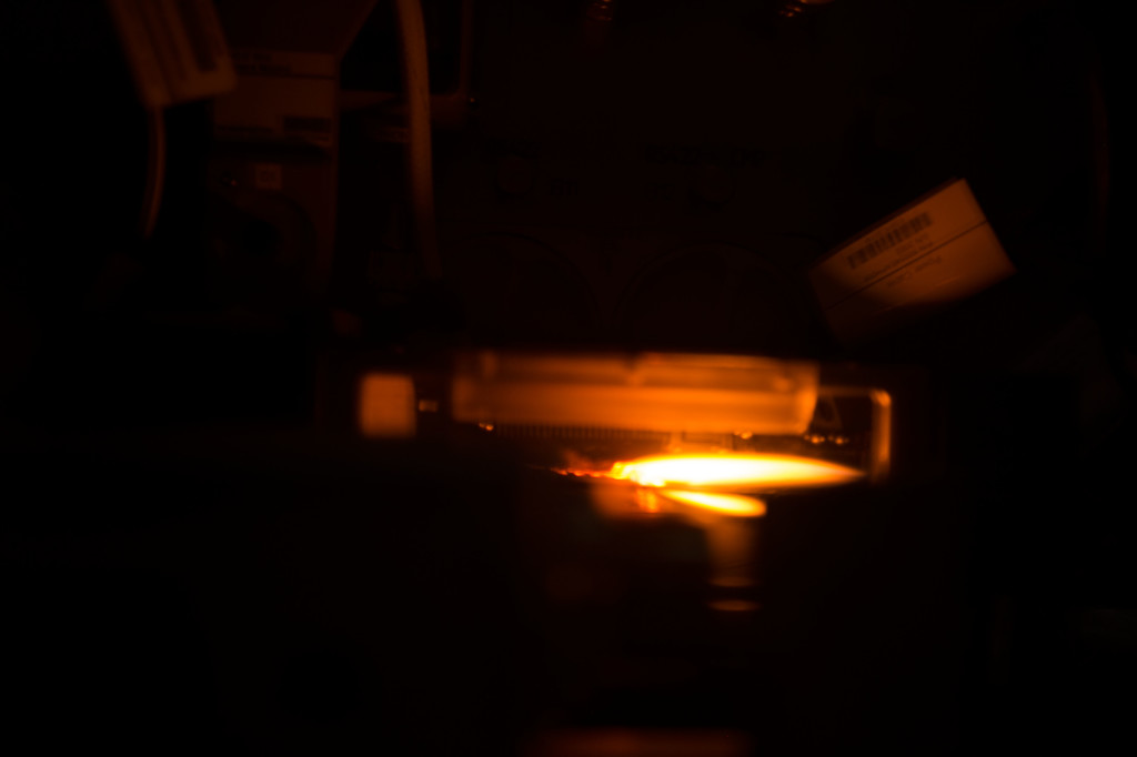 NASA astronaut Tim Kopra tweeted this picture of a flame from the BASS-M operations. 