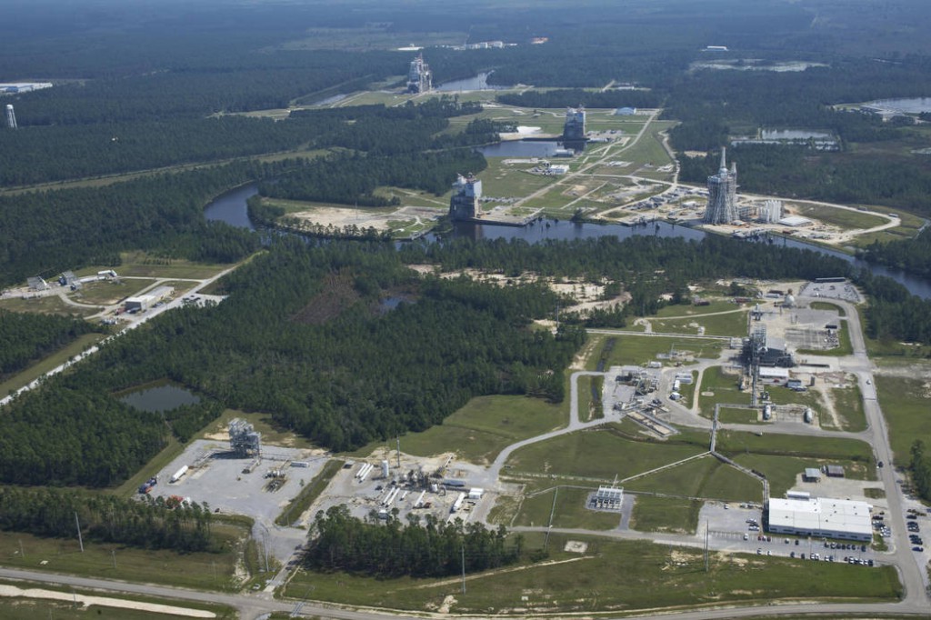 Aerial view of the test area at NASA’s Stennis Space Center