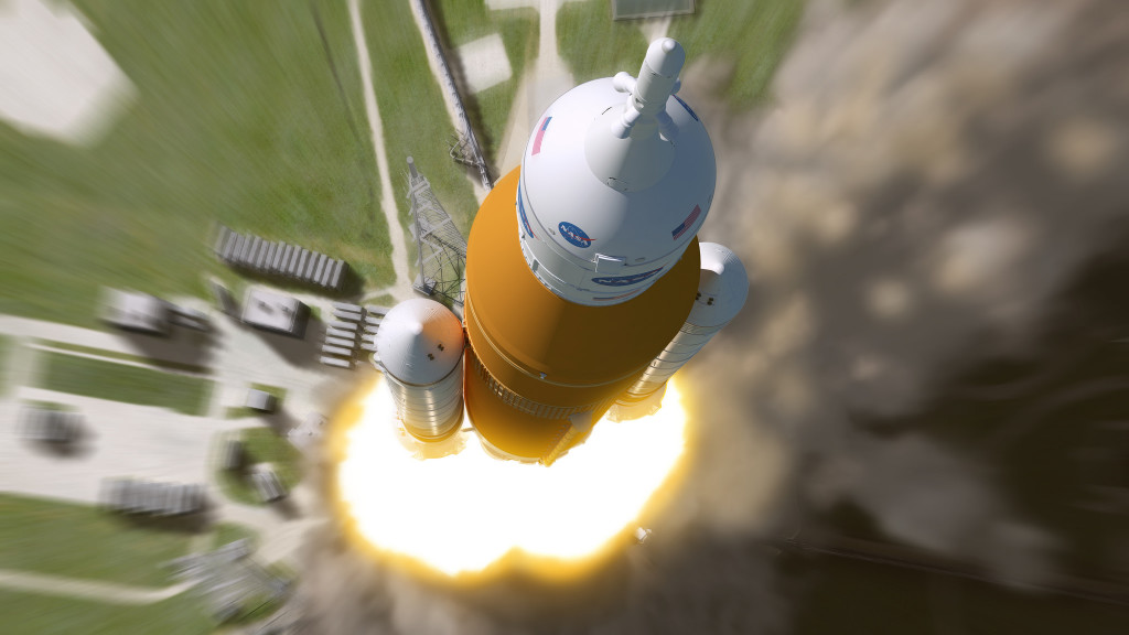 Artist’s version of SLS during launch 