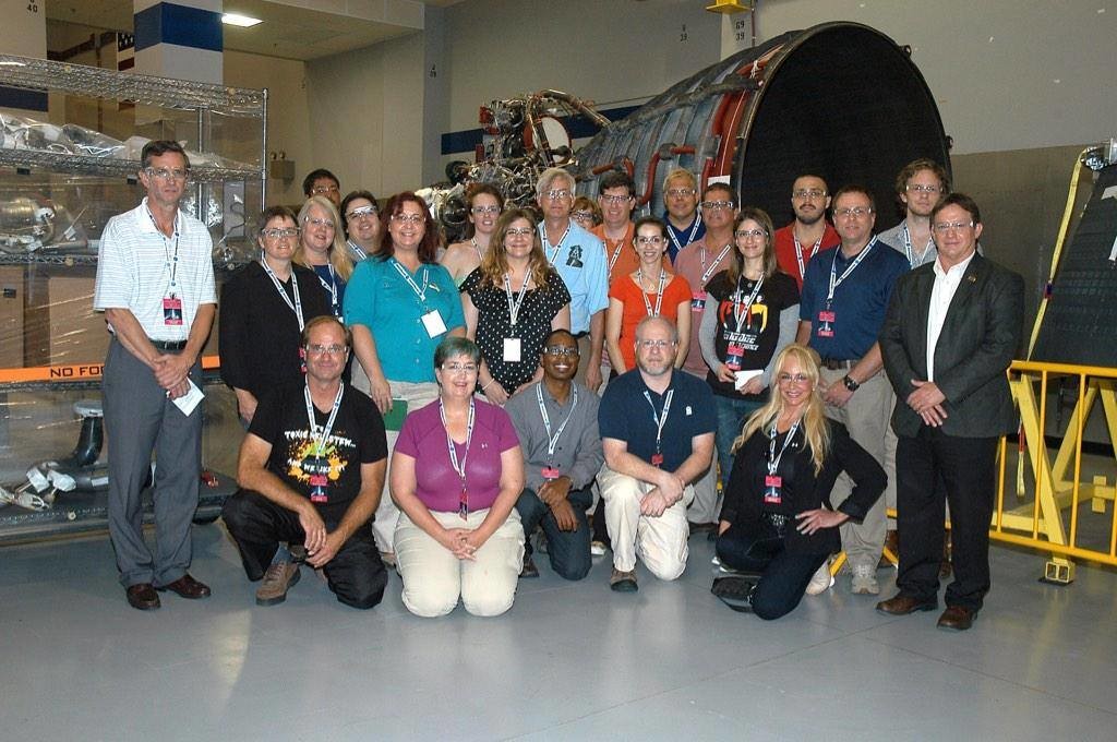 NASA Social attendees with engine 2059 in the background