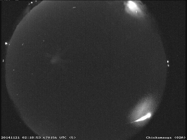 Fireball Just Southwest of Tuscaloosa, Alabama Seen by All Sky Cameras