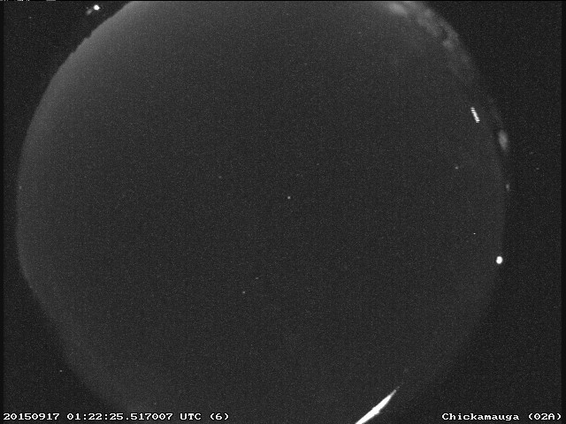 Meteor Over Alabama Brighter than Crescent Moon