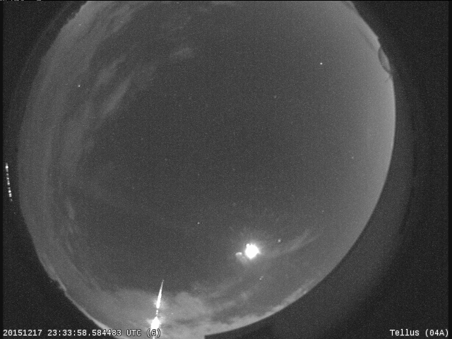 Bright Fireball Detected by 6 NASA All Sky Cameras