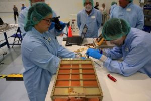 The Near-Earth Asteroid Scout team prepares their secondary payload