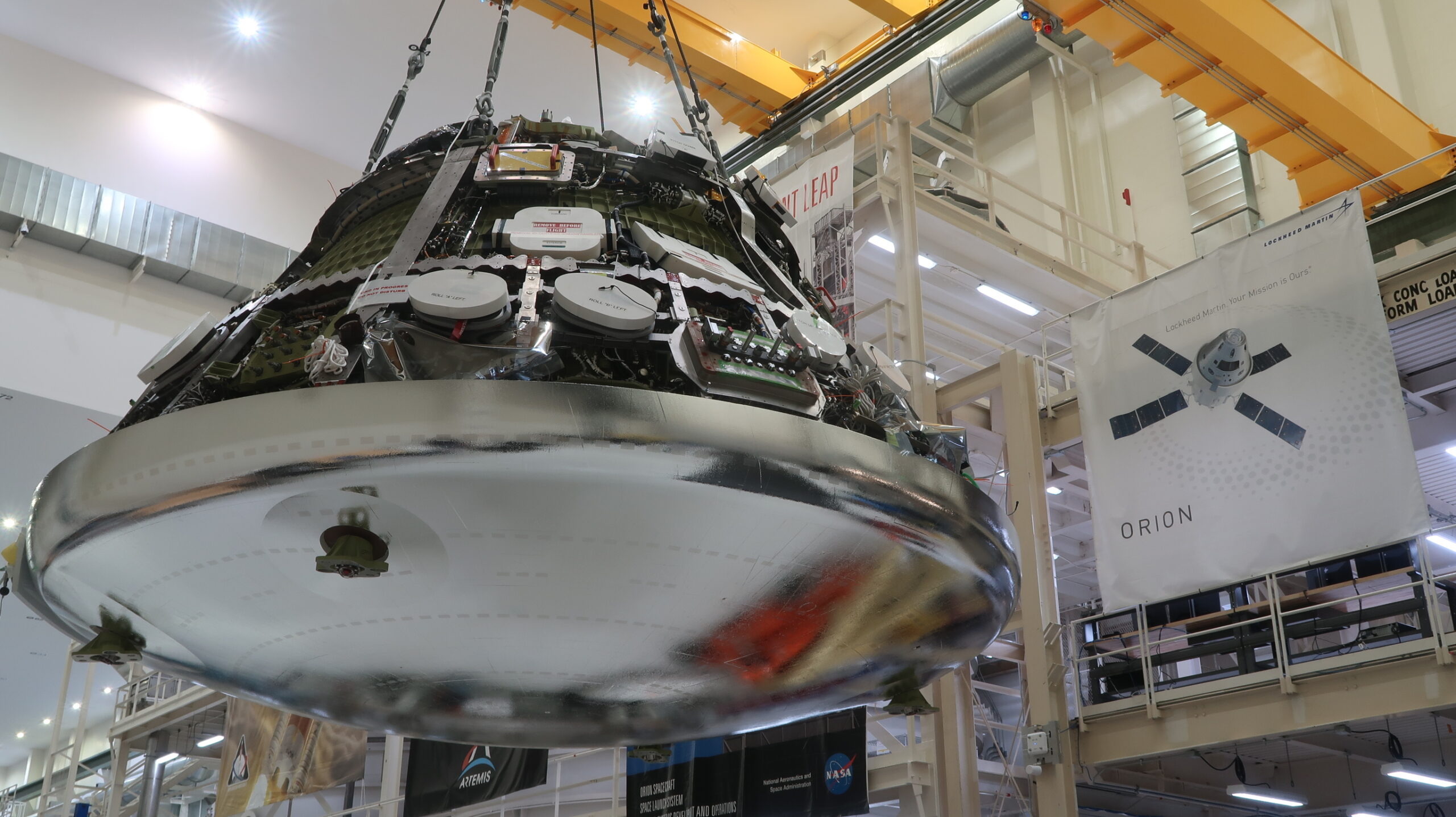 Mating of the crew and service modules for the Artemis II Orion spacecraft was recently completed at NASA’s Kennedy Space Center in Florida.