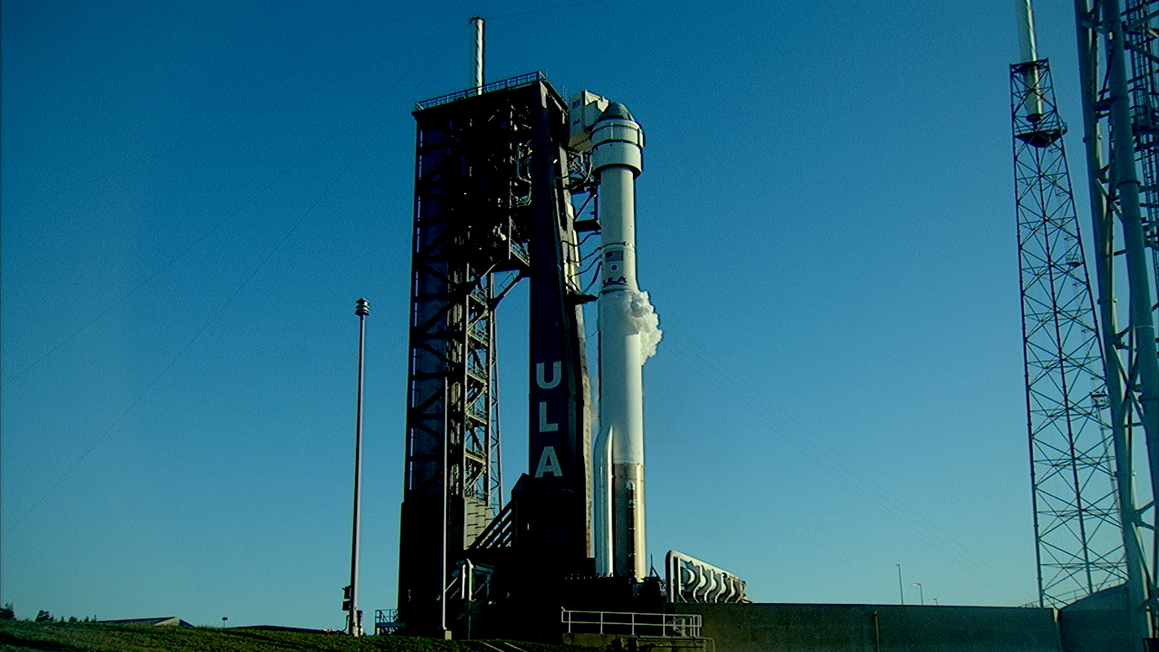 Boeing’s Starliner spacecraft atop the United Launch Alliance Atlas V rocket is seen during sunrise on the launch pad of Space Launch Complex-41 at Cape Canaveral Space Force Station in Florida on Wednesday, June 5, 2024, ahead of NASA’s Boeing Crew Flight Test. Photo credit: NASA Television