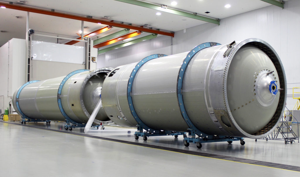 The Atlas V rocket that will launch Boeing’s CST-100 Starliner spacecraft on the company’s uncrewed Orbital Flight Test for NASA’s Commercial Crew Program is coming together inside a United Launch Alliance facility in Decatur, Alabama. The flight test is intended to prove the design of the integrated space system prior to the Crew Flight Test. These events are part of NASA’s required certification process as the company works to regularly fly astronauts to and from the International Space Station. Boeing's Starliner will launch on the United Launch Alliance Atlas V rocket from Space Launch Complex 41 at Cape Canaveral Air Force Station in Florida. Photo credit: United Launch Alliance