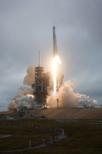 Liftoff of SpaceX CRS-10, a commercial resupply mission to the International Space Station, was the company's first launch from Launch Complex 39A.