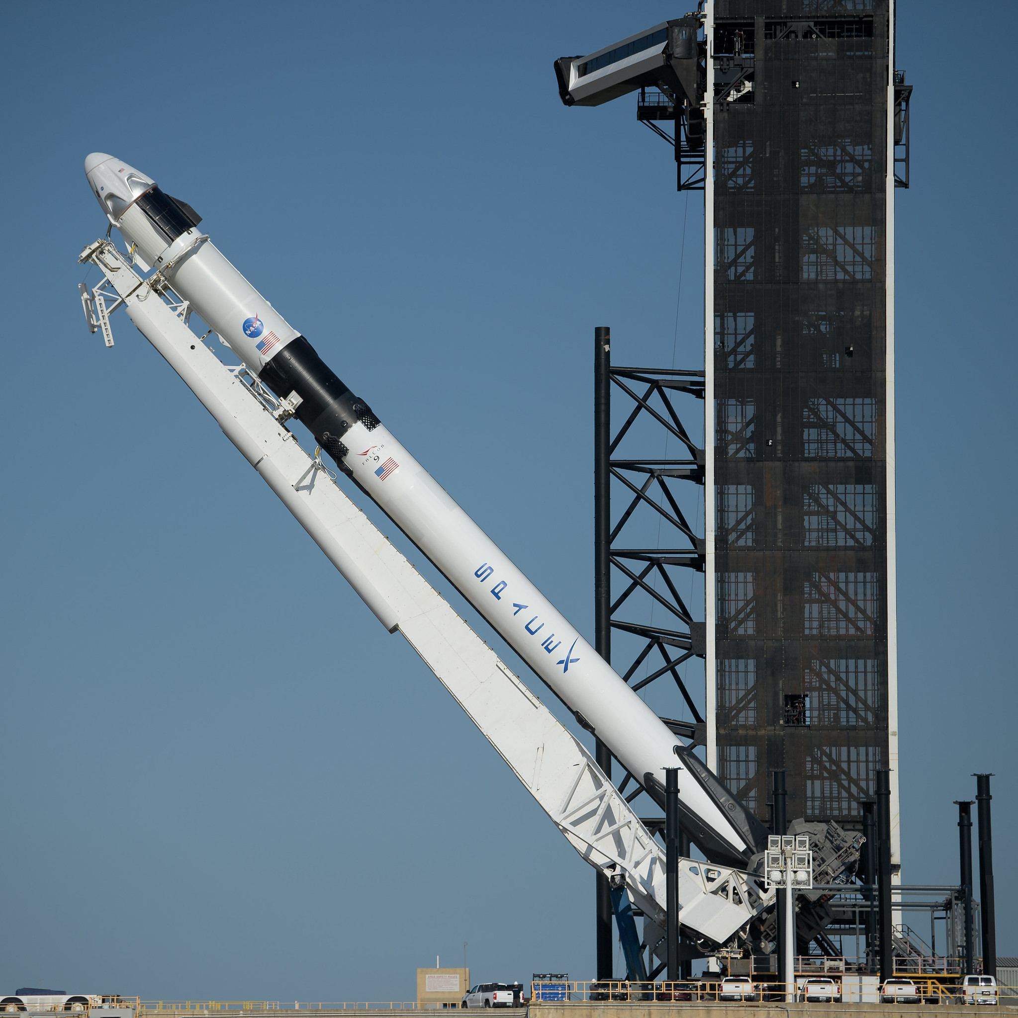 Rocket And Spacecraft On Launch Pad 39a For Nasa S Spacex Demo 2 Mission Commercial Crew Program