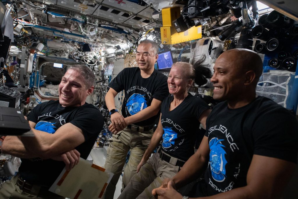 Crew-1 astronauts on the ISS