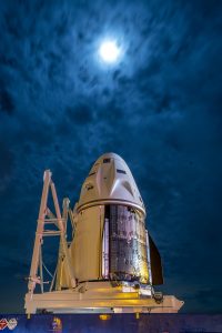 SpaceX's Crew Dragon capsule arrives at the hangar at Kennedy Space Center's Launch Complex 39A in Florida on Oct. 24, 2021.