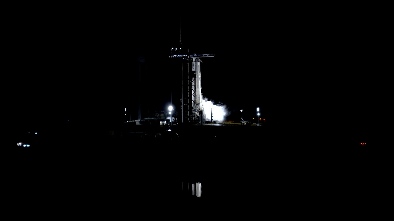 SpaceX's Falcon 9 rocket at Launch Complex 39A on Nov. 10, 2021, ahead of the Crew-3 launch.