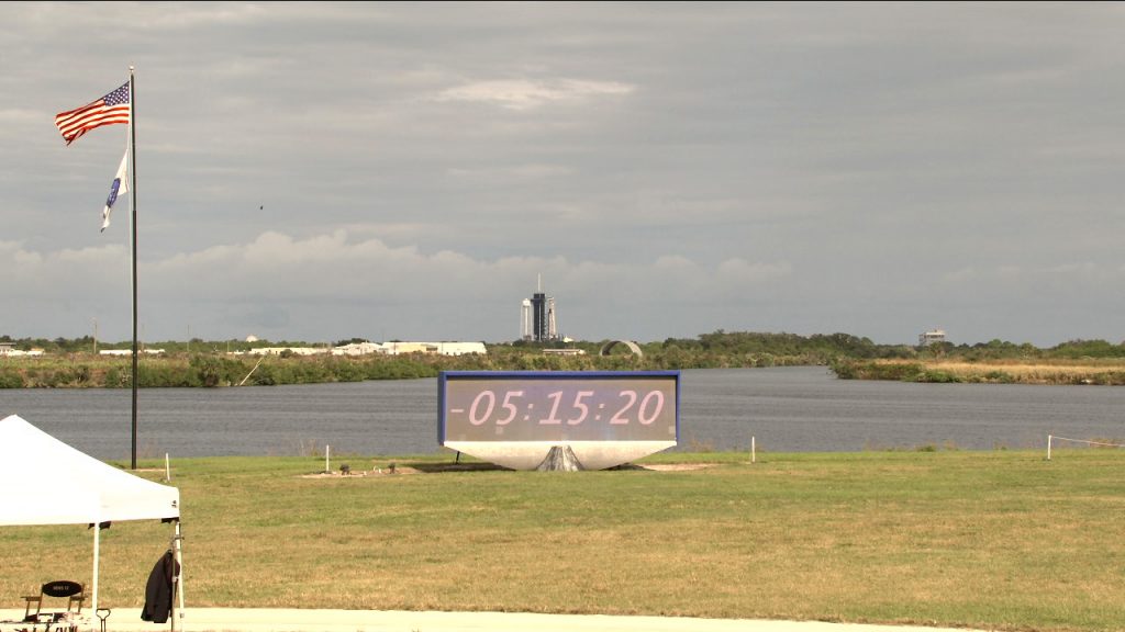 Crew-1 rocket and spacecraft on the pad