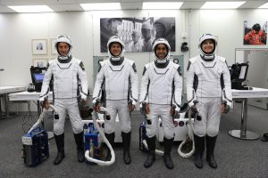 NASA’s SpaceX Crew-3 astronauts participate in a countdown dress rehearsal at the agency’s Kennedy Space Center in Florida on Oct. 28, 2021, to prepare for the upcoming Crew-3 launch. I