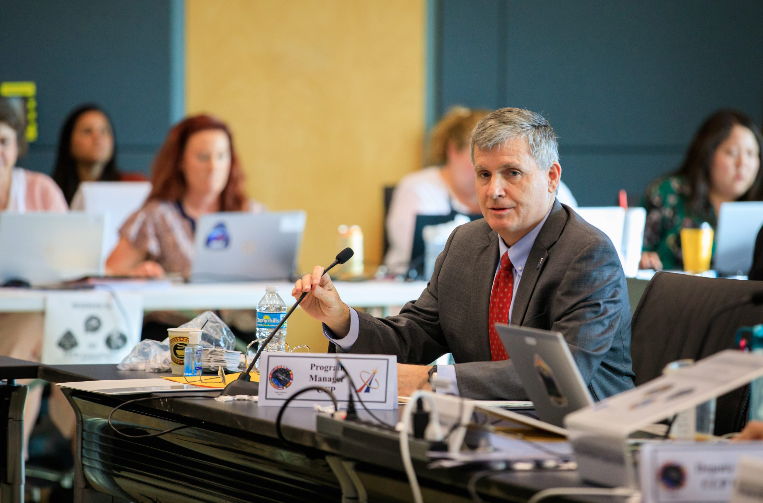 Steve Stich, manager, Commercial Crew Program at Kennedy Space Center, participates in a Flight Readiness Review for the agency’s SpaceX Crew-4 mission at the Florida spaceport on April 15, 2022. International partners also participated. NASA and SpaceX mission managers held the FRR to confirm the SpaceX Falcon 9 rocket and Crew Dragon spacecraft are ready for launch. Crew-4 is scheduled to launch to the International Space Station from Kennedy’s Launch Complex 39A on April 23, 2022, as part of NASA’s Commercial Crew Program. Liftoff of the Falcon 9 rocket and Crew Dragon spacecraft is targeted for 5:26 a.m. EDT.