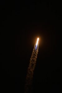 The SpaceX Falcon 9 rocket, with the company’s Crew Dragon atop, soars upward after a 3:52 a.m. EDT liftoff from Launch Complex 39A at Kennedy Space Center in Florida for NASA’s SpaceX Crew-4 mission on April 27, 2022.