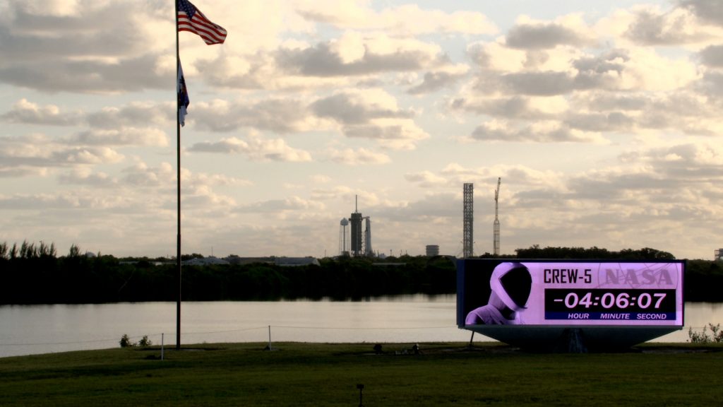 NASA's SpaceX Crew-5 mission, countdown clock