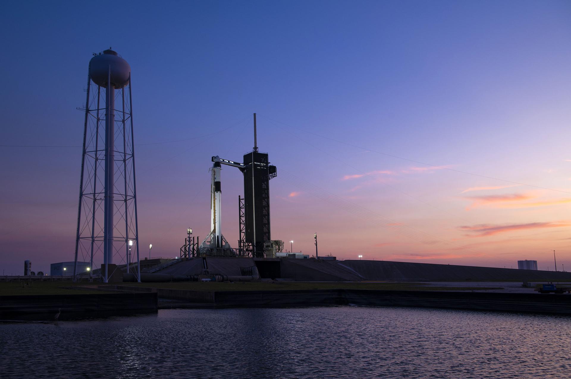 NASA's SpaceX Crew-6 rocket and spacecraft at Kennedy Space Center