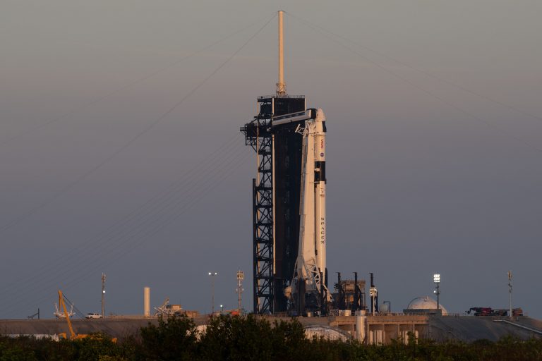 Rocket Raised To Vertical Position For NASA’s SpaceX Crew-6 Launch ...