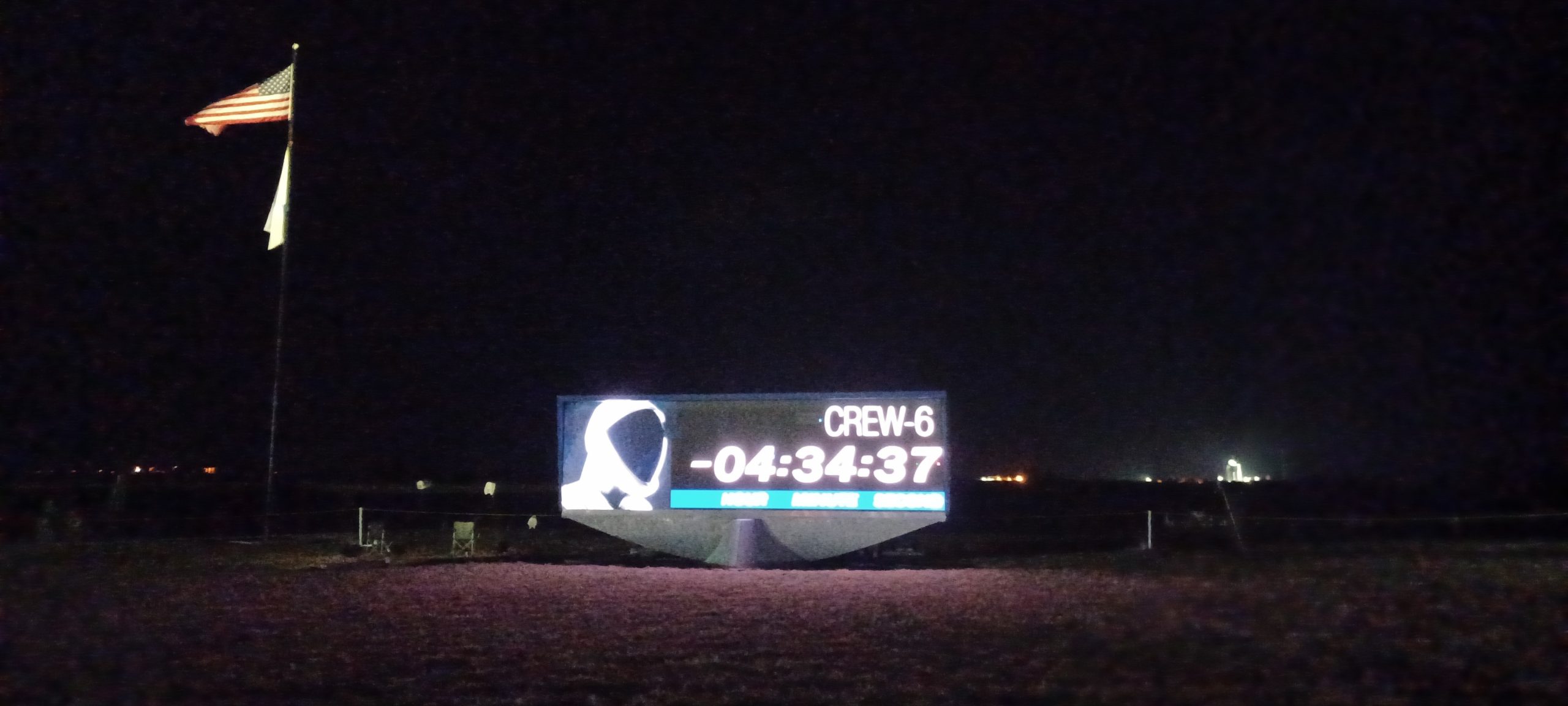 The countdown clock for NASA's SpaceX Crew-6 mission