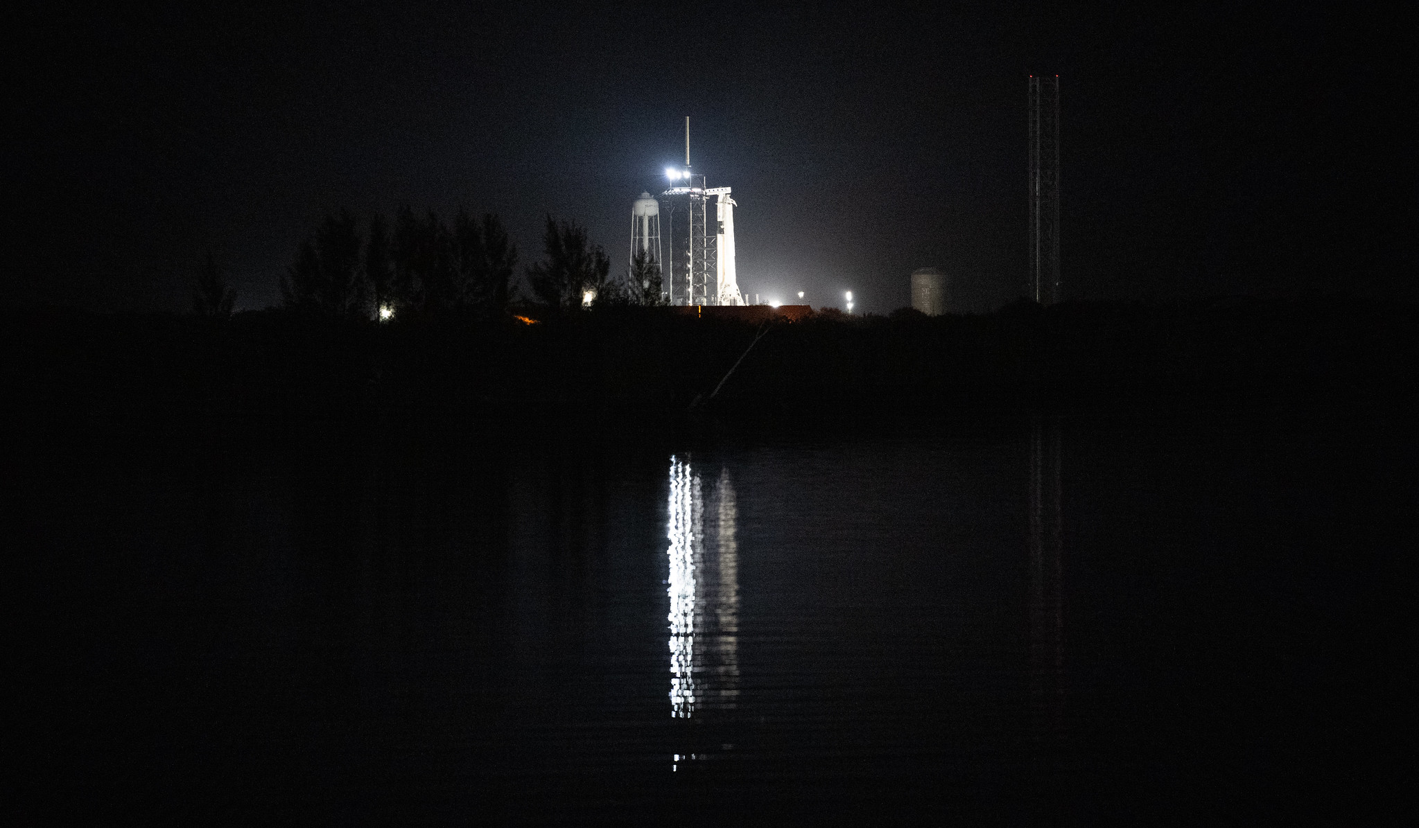 NASA's SpaceX Crew-6 rocket and spacecraft at Kennedy Space Center's Launch Complex 39A