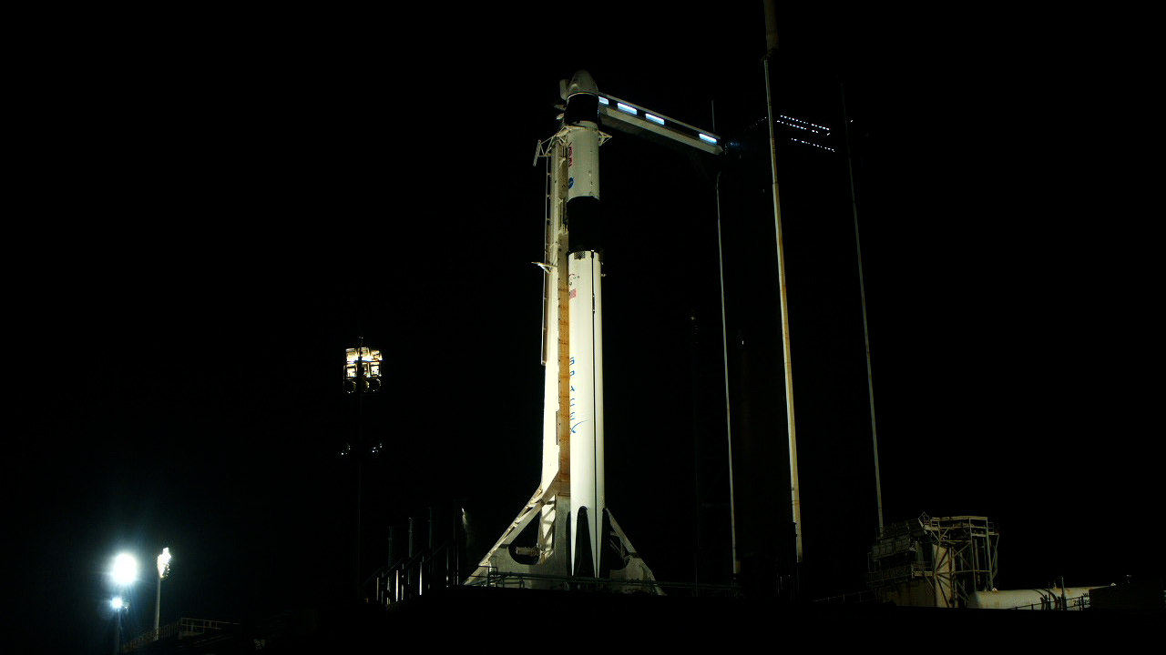 NASA's SpaceX Crew-6 rocket and spacecraft at Kennedy Space Center