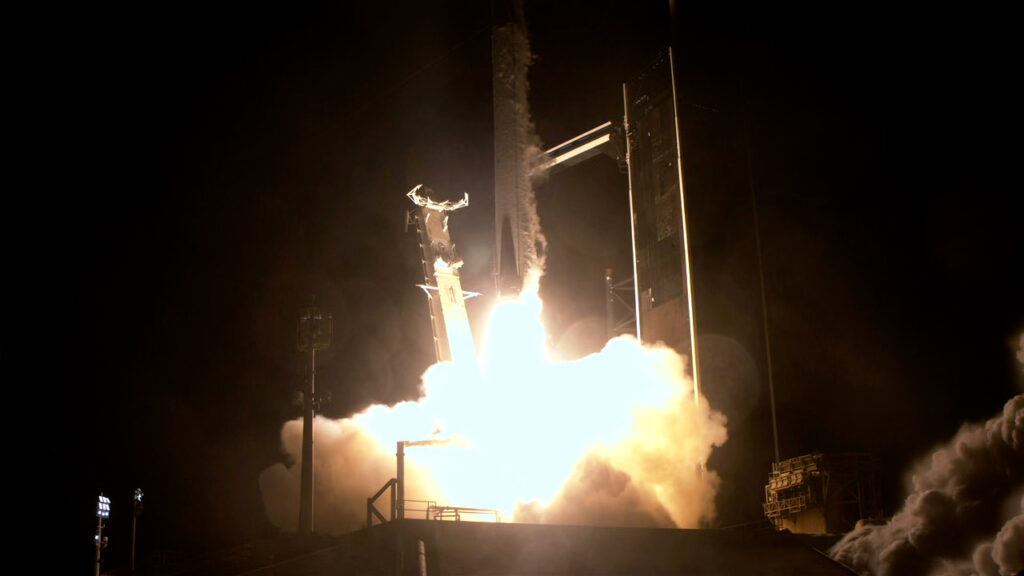 A SpaceX Falcon 9 rocket lifts off the pad at 3:27 a.m. EDT on Saturday, Aug. 26, from Kennedy Space Center’s Launch Complex 39A in Florida carrying NASA’s SpaceX Crew-7 crew members to the International Space Station. Aboard SpaceX’s Dragon spacecraft are NASA astronaut Jasmin Moghbeli, ESA (European Space Agency) astronaut Andreas Mogensen, JAXA (Japan Aerospace Exploration Agency) astronaut Satoshi Furukawa, and Roscosmos cosmonaut Konstantin Borisov. They will dock to the orbiting laboratory at about 8:40 a.m. EDT Sunday, Aug. 27. 