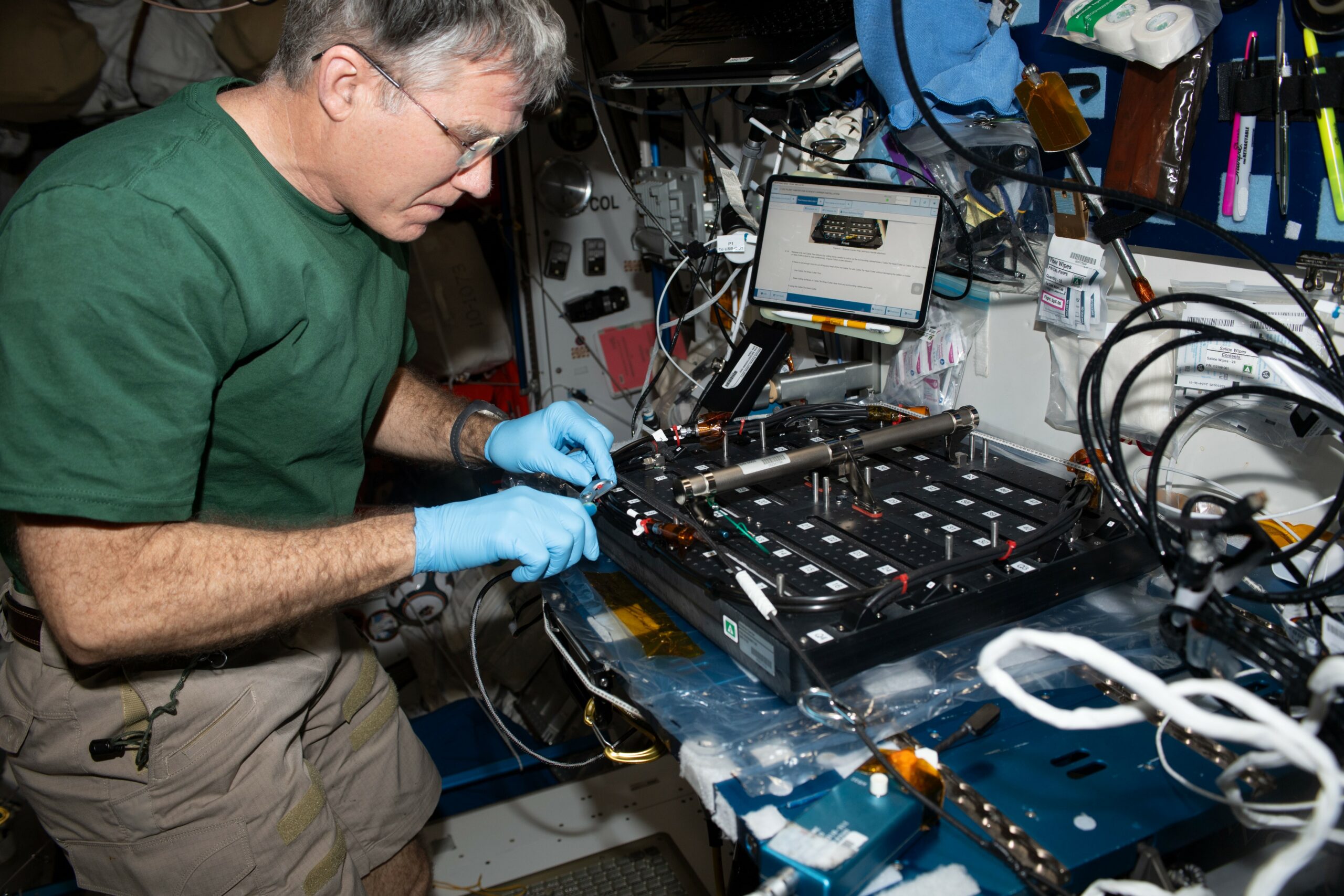 NASA astronaut Stephen Bowen on the International Space Station