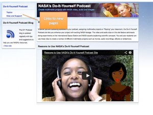 Screen grab from the DIY Podcast home page