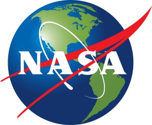 NASA logo with the blue circle replaced with Earth