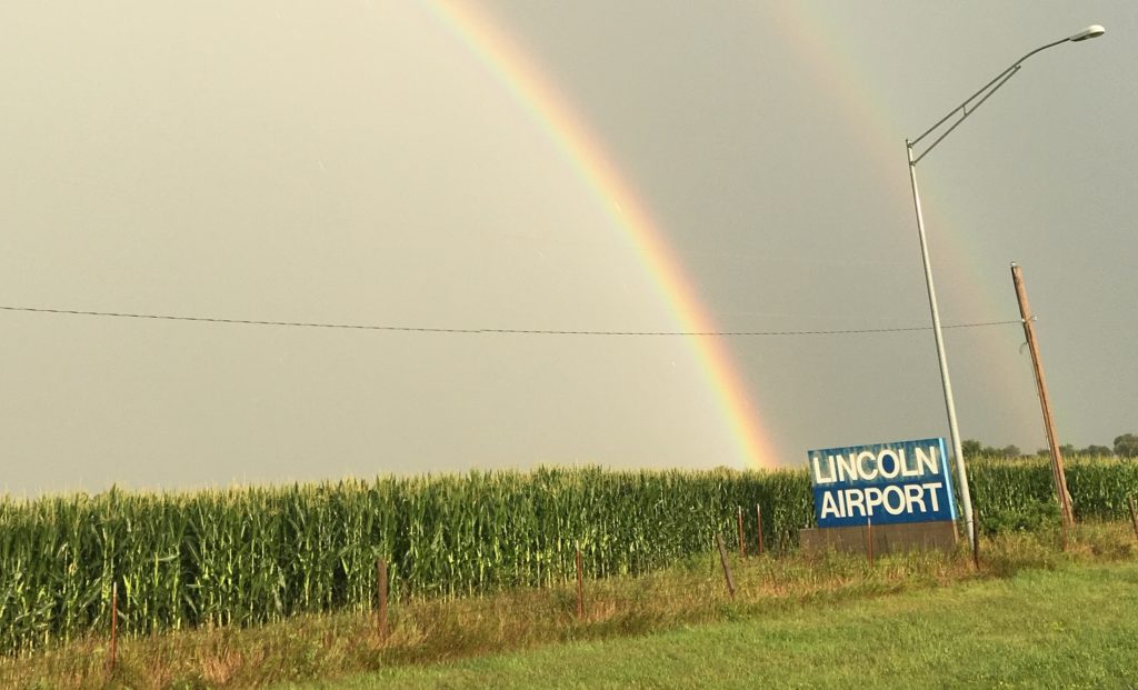 One of the main reasons for ACT-America coming to Lincoln is agriculture. The vast cornfields are major carbon sinks, and there's no escaping them, not even at the airport. Credit: NASA/Joe Atkinson