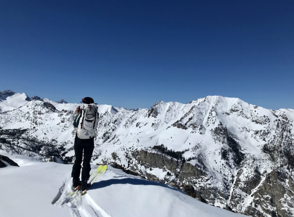 Gabrielle looking into the Sawtooth Range in Idaho.