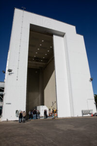 Five panel solar arrays arrive at Kennedy Space Center in Florida. The arrays will attach to the Europa Clipper to travel to Jupiter.