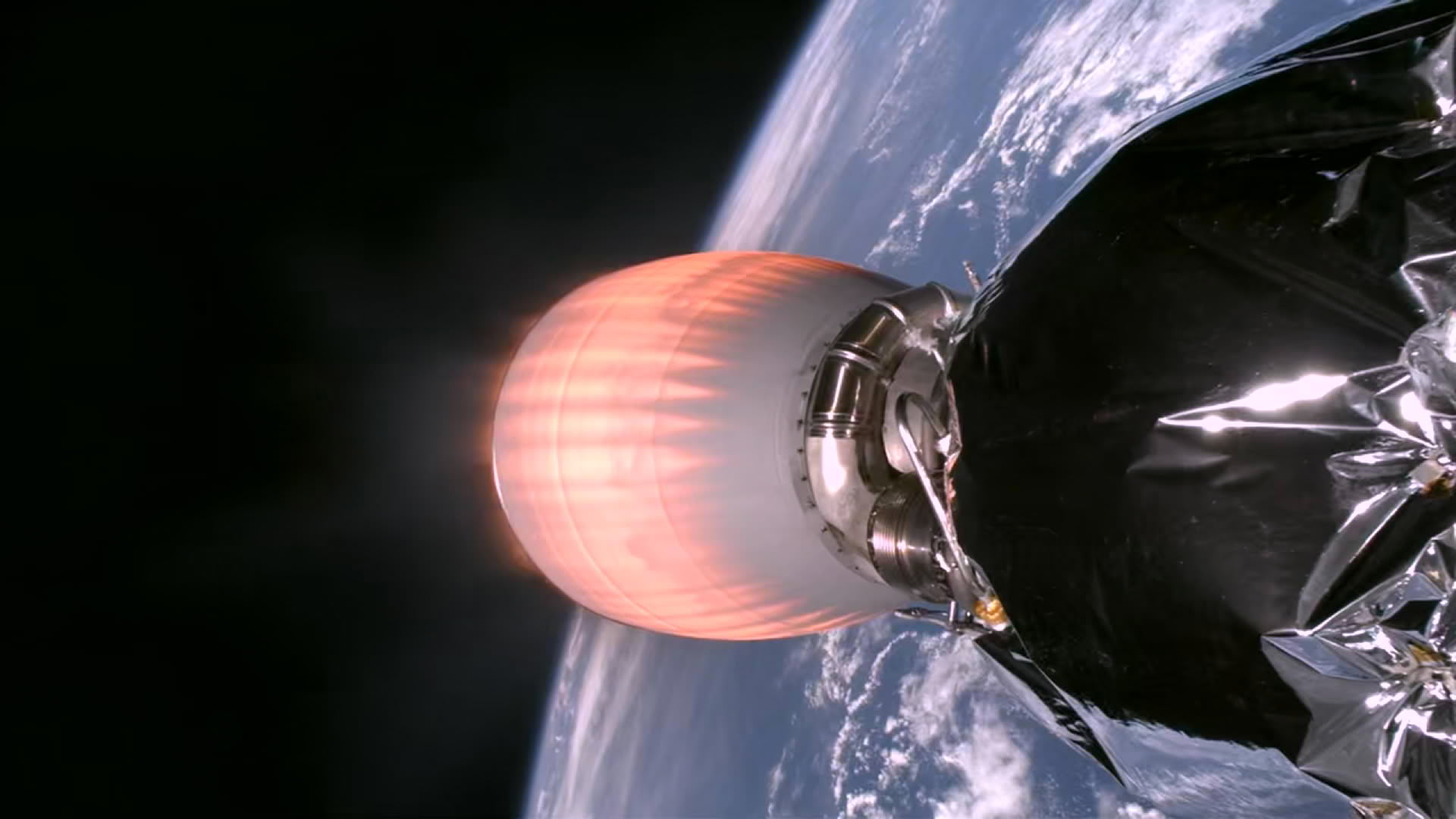 SpaceX's Falcon Heavy second stage engine completes its burn after launch NASA's Europa Clipper spacecraft on Monday, Oct. 14, 2024.