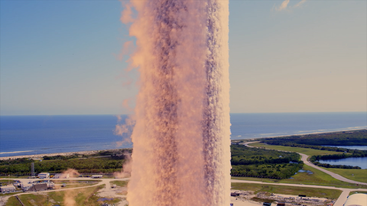 A SpaceX Falcon Heavy rocket carrying NASA’s Europa Clipper spacecraft lifts off from Launch Complex 39A at NASA’s Kennedy Space Center in Florida at 12:06 p.m. EDT on Monday, Oct. 14, 2024. 