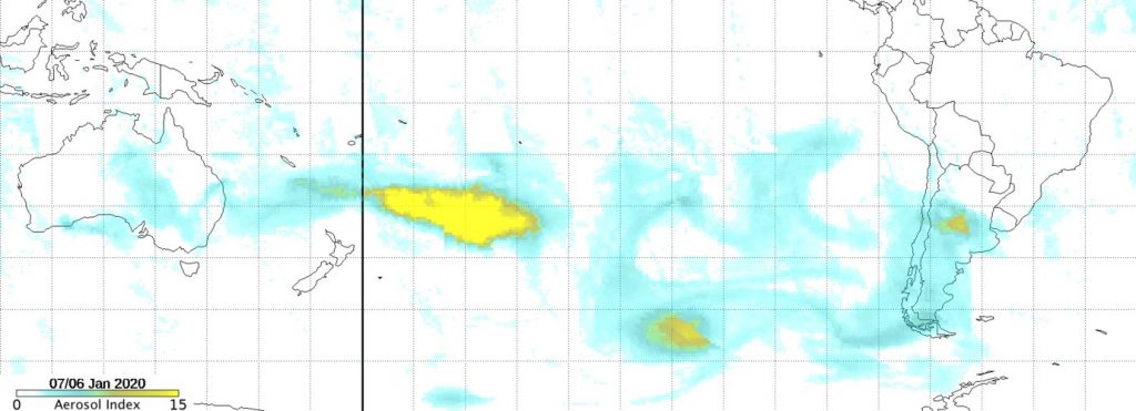 Suomi NPP showing aerosols from Australia fires