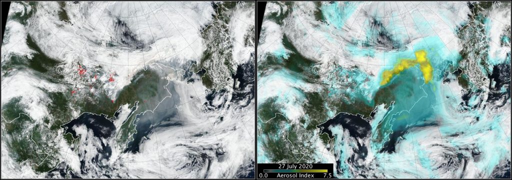 Siberian smoke over Alaska