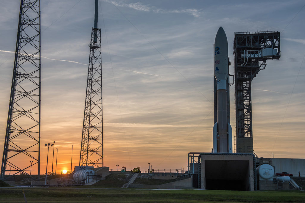 The United Launch Alliance Atlas V rocket carrying NOAA’s GOES-S satellite waits for liftoff from Space Launch Complex 41 at Cape Canaveral Air Force Station. 