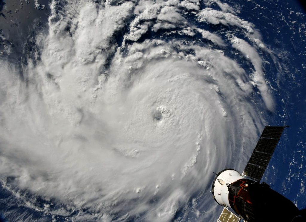 Top down look at Florence from the International Space Station. Credit: NASA