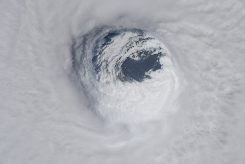 photo of Hurricane Michael's eye from the ISS