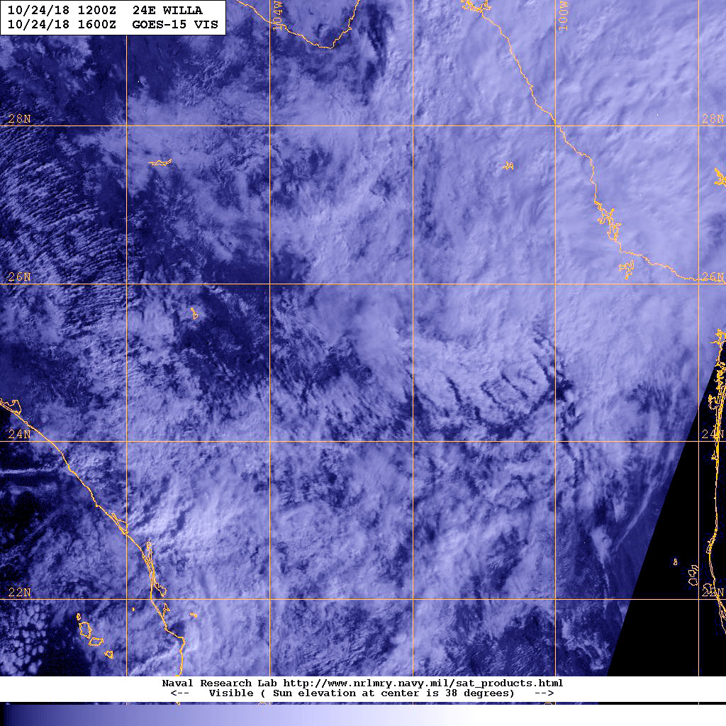 Global-Pacific Cloud Cover on Wednesday 11 Oct at 12pm UTC