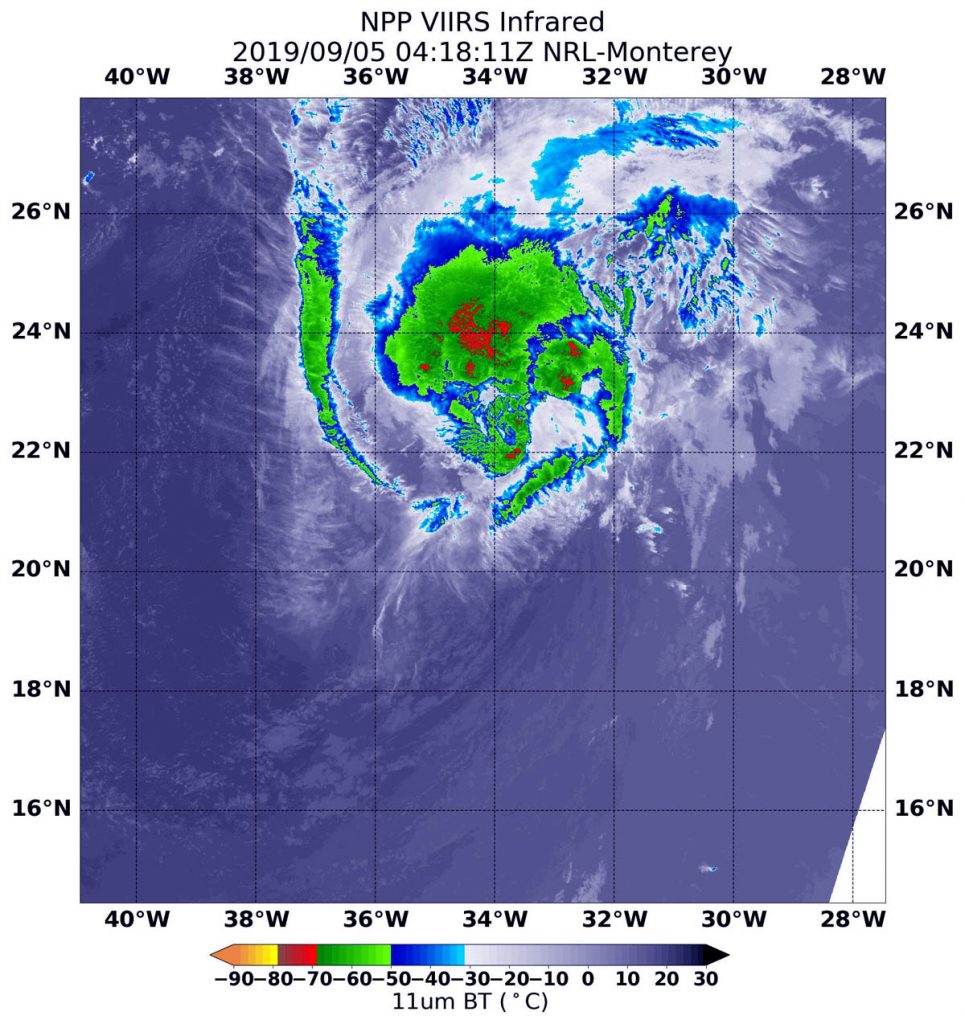 Suomi NPP image of Gabrielle