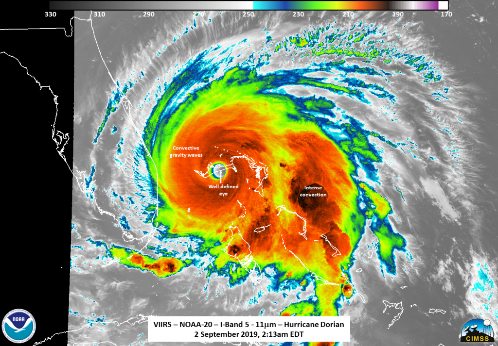 NOAA-20 image of Hurricane Dorian