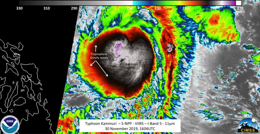 Suomi NPP infrared image of Kammuri