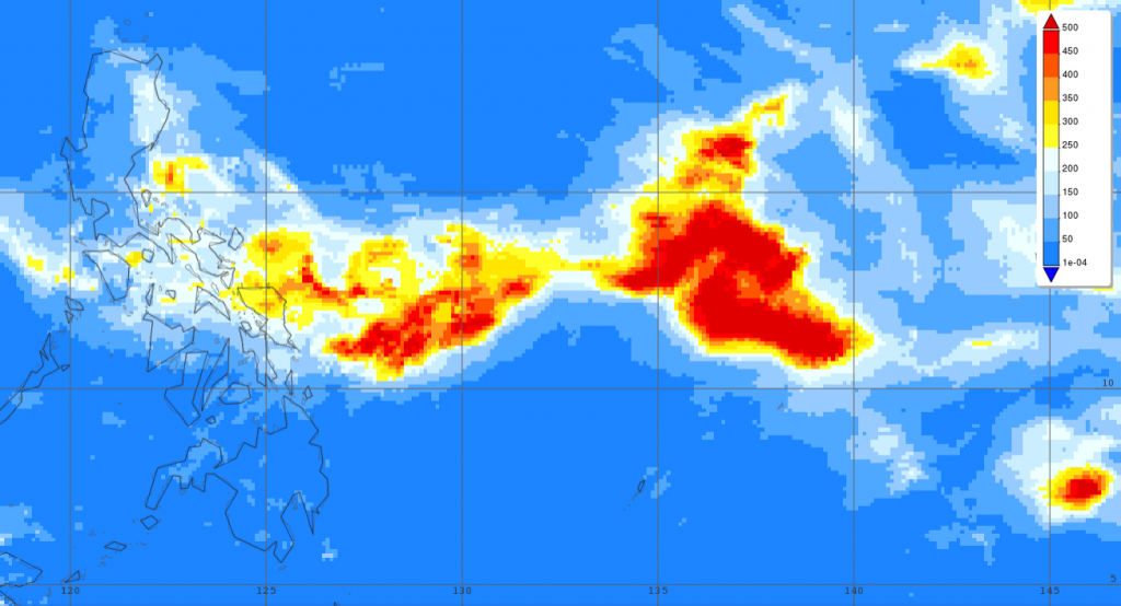 GPM IMERG data of rainfall accumulations in Kammuri